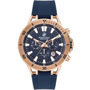 Beverly Hills Polo Club Men's watch, Blue Dial, Blue Rubber Strap, Wrist Watch,BP3411X.499