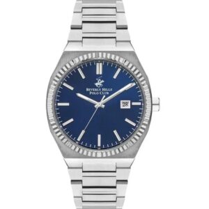 Beverly Hills Polo Club Men's watch, Blue Dial, Silver Stainless Steel Strap, Wrist Watch,BP3405X.390