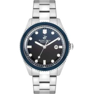 Beverly Hills Polo Club Men's watch, Blue Dial, Silver Stainless Steel Strap, Wrist Watch,BP3407X.390