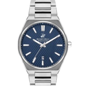 Beverly Hills Polo Club Men's watch, Blue Dial, Silver Stainless Steel Strap, Wrist Watch,BP3503X.390