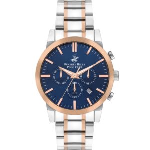 Beverly Hills Polo Club Men's watch, Blue Dial, Two Tone Stainless Steel Strap, Wrist Watch,BP3408X.590