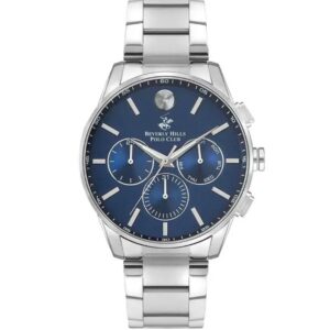 Beverly Hills Polo Club Men's watch, Blue Dial,Silver Stainless Steel Strap, Wrist Watch,BP3396X.390