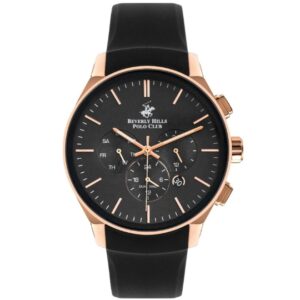 Beverly Hills Polo Club Men's watch,Black Dial, Black Rubber Strap Wrist Watch, BP3224X.451