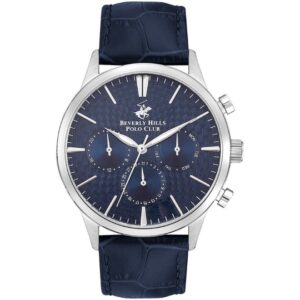 Beverly Hills Polo Club Men's watch,Dark Blue Dial, Dark Blue Leather Strap Wrist Watch, BP3368X.399