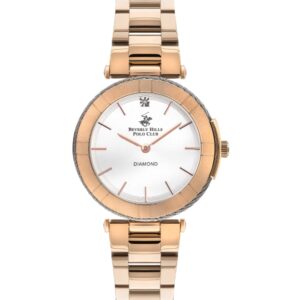 Beverly Hills Polo Club Women's Analog Watch, Pearl Dial & Rose Gold Stainless Steel Strap, BP3333X.430