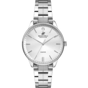 Beverly Hills Polo Club Women's Analog Watch, Silver Dial & Silver Stainless Steel Strap, BP3230X.330