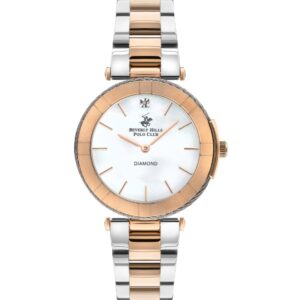 Beverly Hills Polo Club Women's Analog Watch, Silver Dial & Two Tone Stainless Steel Strap, BP3333X.420