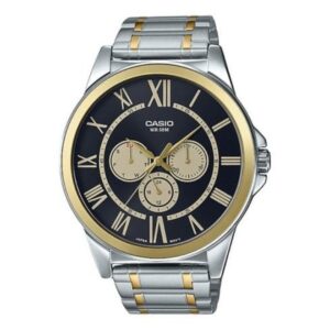 Casio, Men's Watch Analog, Black Dial Silver Stainless Steel Band, MTP-E318SG-1BVD