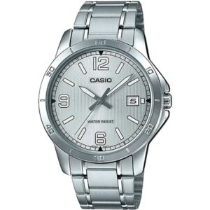 Casio Men's Watch Analog, Blue Dial Silver Stainless Steel Strap, MTP-V004D-7B2UD