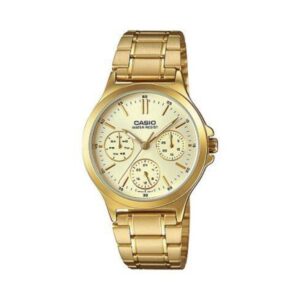 Casio, Men's Watch Analog, Gold Dial Gold Stainless Steel Band, MTP-V300G-9AUDF