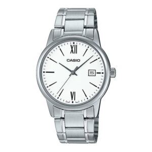 Casio Men's Watch Analog, White Dial Silver Stainless Steel Strap, MTP-V002D-7B3UD