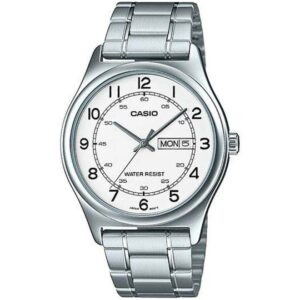 Casio Men's Watch Analog, White Dial Silver Stainless Steel Strap, MTP-V006D-7B2UD