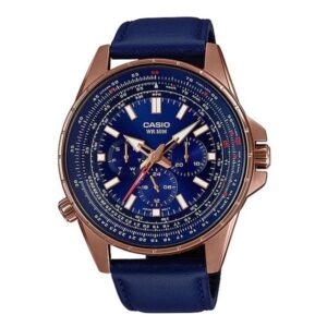 Casio, Men's Watch Analog,Blue Dial Blue Leather Band, MTP-SW320RL-2AV