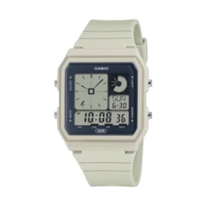 Casio Unisex Watch Digital Display, Black Dial Beige Resin Strap, LF-20W-8ADF