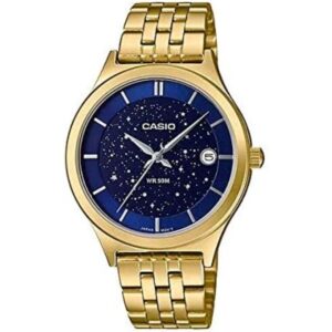 Casio, Women's Watch Analog, Blue Dial Gold Stainless Steel Band, LTP-E141G-2AVDF