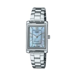 Casio Women's Watch Analog Mother of Pearl Dial with Silver Stainless Steel Band, LTP-1234DS-2ADF