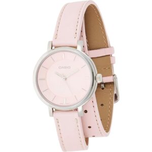 Casio, Women's Watch Analog, Pink Dial Double Loop Pink Leather Band, LTP-E143DBL-4A2