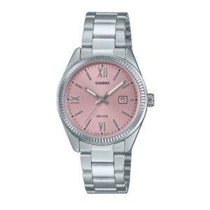 Casio Women's Watch Analog Pink Dial With Silver Stainless Strap, LTP-1302DD-4A1VDF