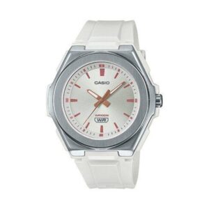 Casio, Women's Watch Analog, Silver Dial White Resin Band, LWA-300H-7EVDF