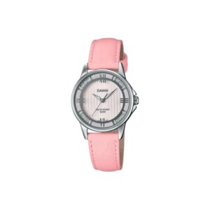 Casio, Women's Watch Fashion Collection Analog, Rose Gold Silver Dial Pink Leather Band, LTP-1391L-4A2VD