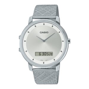 Casio,Men's Watch Analog-Digital, Silver Dial Silver Stainless Steel Mesh Band, MTP-B200M-7EDF