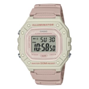 Casio,Women's Watch Digital, White Dial Pink Resin Band, W-218HC-4A2VDF