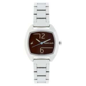 Fastrack, Women's Watch Analog, Brown Dial Silver Stainless Steel Band, 6162SM02