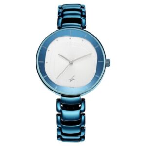 Fastrack Women’s Watch Analog Silver Dial Blue Stainless Steel Strap 6270QM01