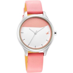 Fastrack Women's Watch Multicolor Dial Pink Leather Strap 6280SL01