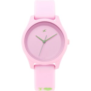 Fastrack Women's Watch Pink Dial Pink Silicone Strap 68023PP05