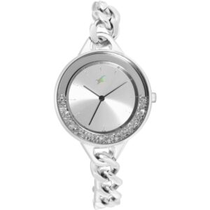 Fastrack Women's Watch Silver Dial Silver Brass Strap 68026SM01