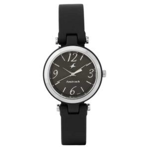 Fastrack Women's Watch Trendies Collection Black Dial Black Silicone Strap 68015PP01