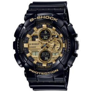 G-Shock Men's Watch Analog-Digital Gold Dial Black Resin Band GA-140GB-1A1DR