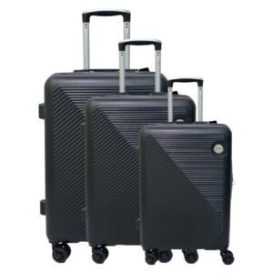 Globetrotter Texas 55cm 66cm 76cm 8 Wheel 3pcs Hard Trolley Set Black TEXASBLK3PCS