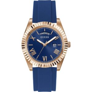 Guess Men's Watch Analog Blue Dial Blue Silicone Band GU-GW0335G2