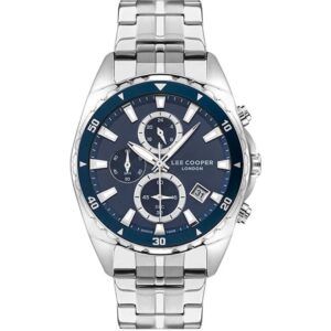 Lee Cooper Men's Multi Function Navy Blue Dial Stainless Steel Metal Strap Watch LC07515.390