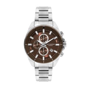 Lee Cooper Men's Multifunction Watch Analog Brown Dial Silver Metal Strap LC07830.340