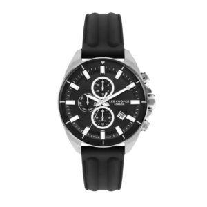 Lee Cooper Men's Watch Analog Black Dial Black Silicone Strap LC07881.351