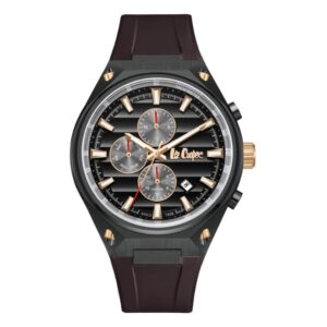 Lee Cooper Men's Watch Analog Black Dial with Black Resin Strap LC08063.061