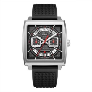 Lee Cooper Men's Watch Analog Black Dial with Black Silicone Strap LC08065.351