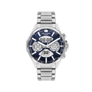 Lee Cooper Men's Watch Analog Blue Dial Silver Stainless Steel Band LC07878.390