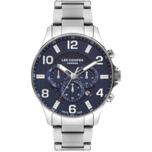 Lee Cooper Men's Watch Analog Blue Dial Silver Stainless Steel Strap LC07802.390