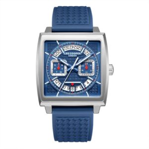 Lee Cooper Men's Watch Analog Blue Dial with Blue Silicone Strap LC08065.399