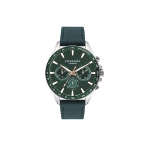 Lee Cooper Men's Watch Analog Green Dial Green Leather Strap LC07598.377