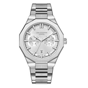 Lee Cooper Men's Watch Analog Silver Dial with Silver Stainless Steel Band LC08018.330