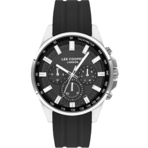 Lee Cooper Men's Watch Black Dial Black Silicone Strap LC07635.351