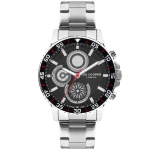 Lee Cooper Men's Watch Black Dial Silver Metal Strap LC07636.350