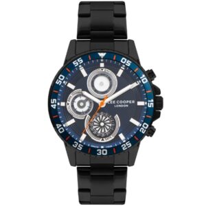 Lee Cooper Men's Watch Blue Dial Black Metal Strap LC07636.690