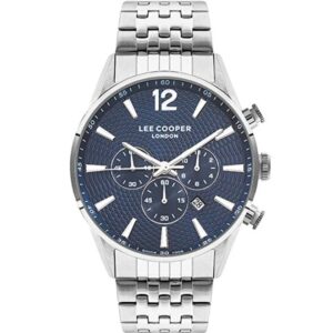 Lee Cooper Men's Watch Blue Dial Silver Metal Strap LC07549.390