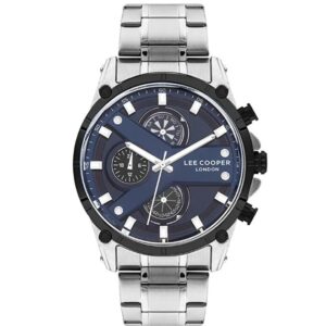 Lee Cooper Men's Watch Blue Dial Silver Metal Strap LC07637.390